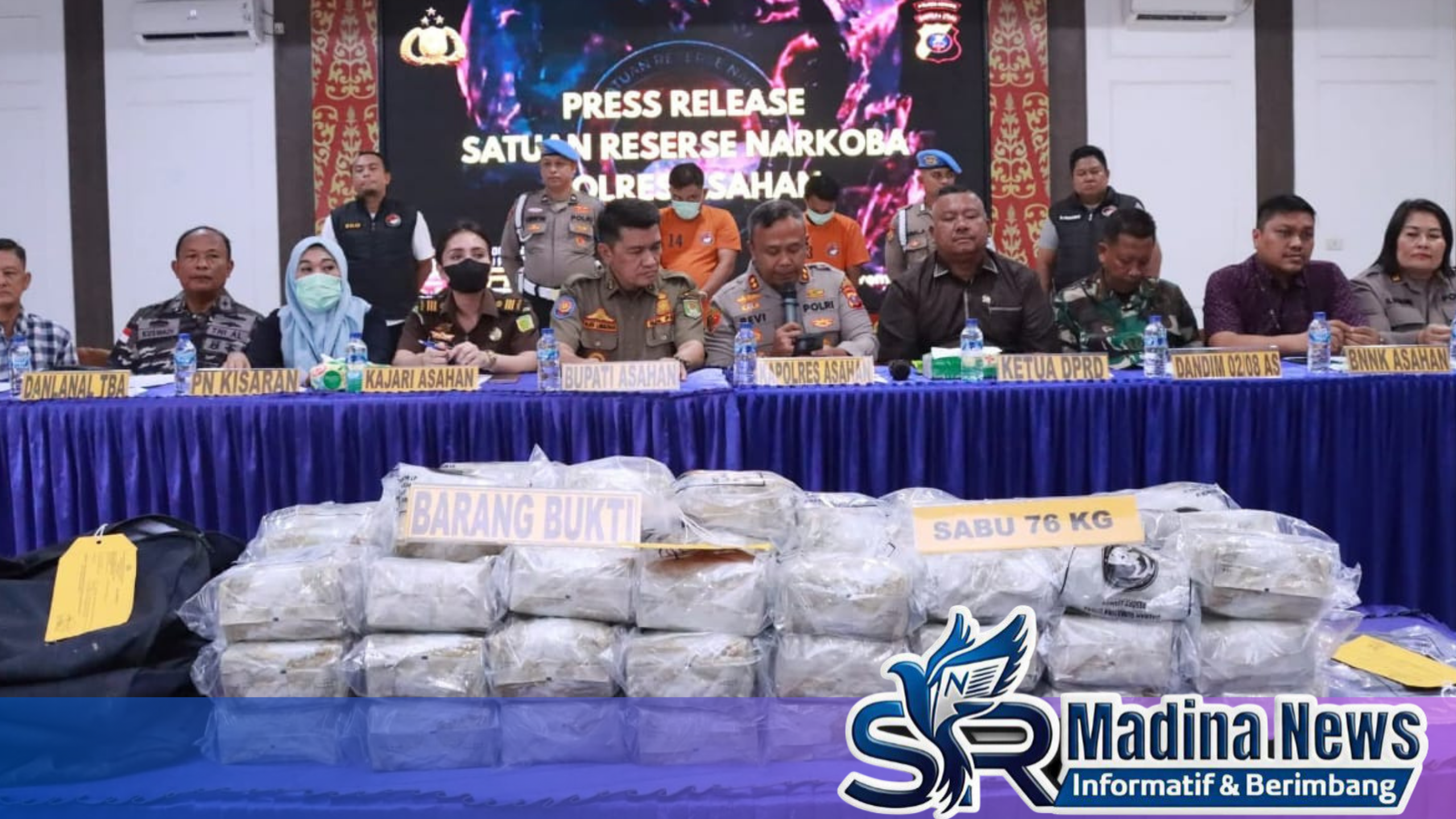 Polres Asahan Gagalkan 76 Kg Sabu