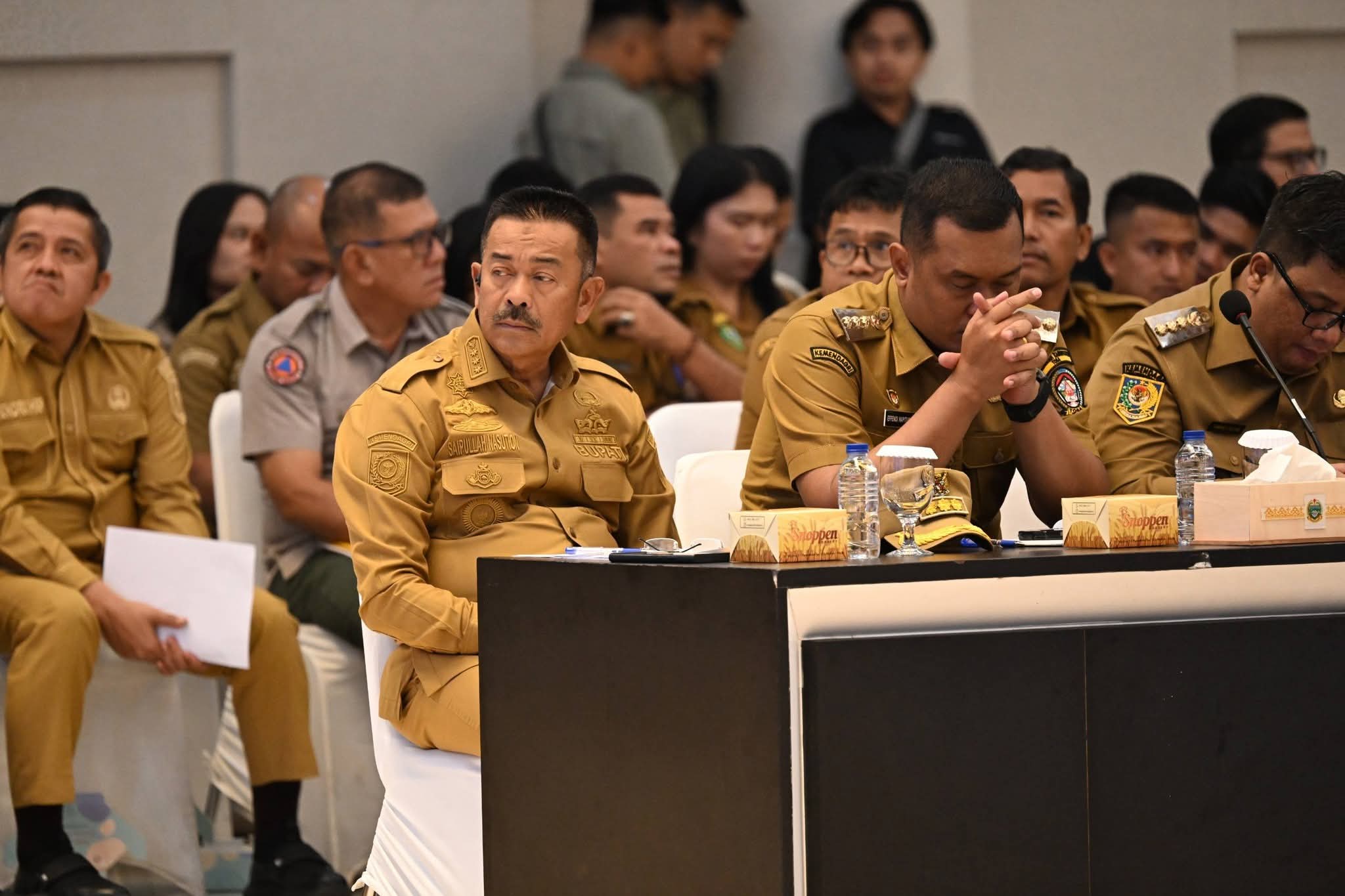 Bupati Madina Ikuti Rakor Pemulihan Pascabencana Di aula Raja Inal Siregar