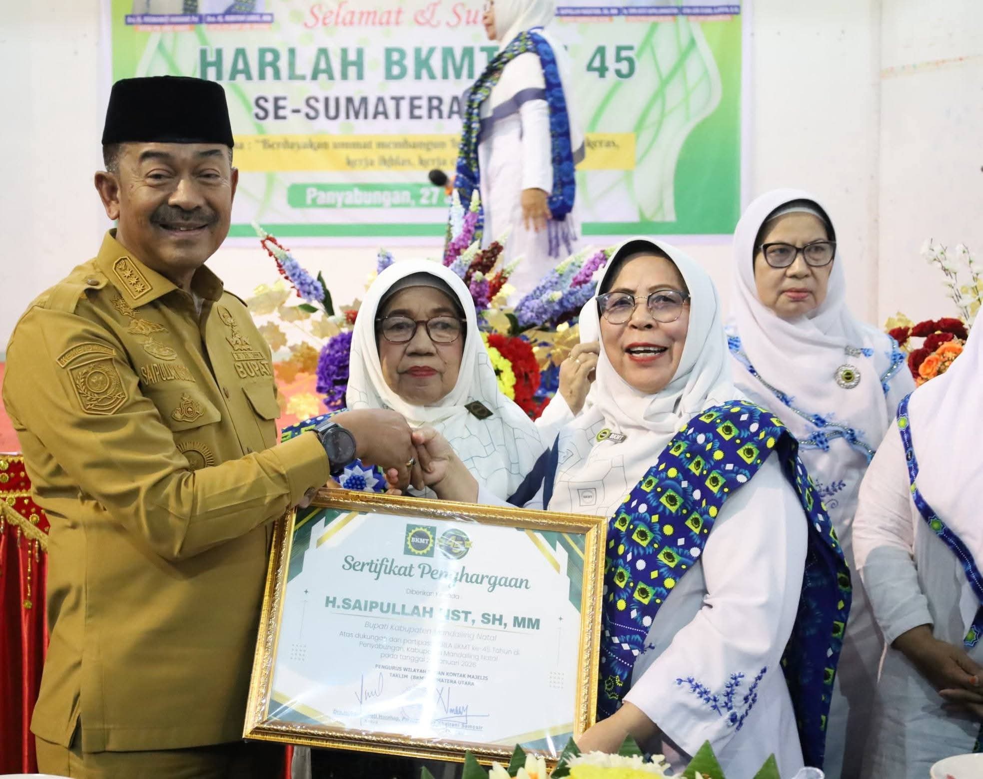 Saipullah Apresiasi Milad Ke-45 Badan Kontak Majelis Taklim (BKMT) Sumut