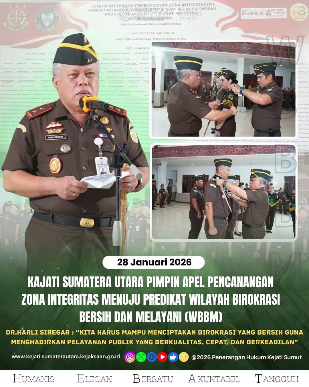 Dr.harli Siregar,Sh,M.Hum Pimpin Apel Pencanangan Zona